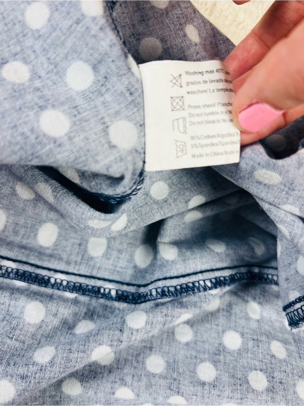 Polka Dot Navy and White Dress – M | Retro-Inspired - Picture 5 of 15